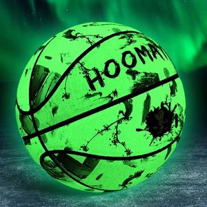 Bolas de basquete PU que brilham no escuro fluorescente brilhante após o brilho do sol Streetball tamanho clássico 7 bolas de basquete luminosas brilhantes 230703