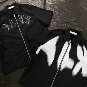 Erkeklerin Trailtsuits Kanye666 High Street Fonksiyonel Hip Hop Sokak Giyim Graffiti Mürekkep püskürtmeli Fermuar Gevşek Büyük Boy Tişörtleri Tees Tees Erkekler 230703