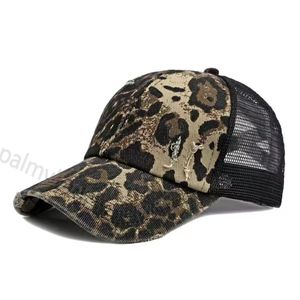 cappelli incrociati cappellini firmati Criss Cross Cappelli a coda di cavallo vari colori Maglia lavata posteriore Leopard Girasole scozzese Camo Hollow Messy Bun Berretto da baseball Cappellino da camionista