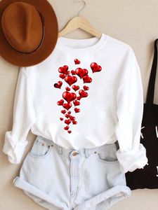 Women's Hoodies Womens Spring Autumn Winter Woman Female O-neck Casual Sweatshirts Pullovers Love Valentine Cute Sweet Clothing Ladies