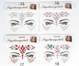 Sombra para os olhos 100pcslot Temporário Glitter Tatuagem Adesivos Jóias Faciais Joias Festivais Maquiagem para Festas Corpo Flash Falso 230703