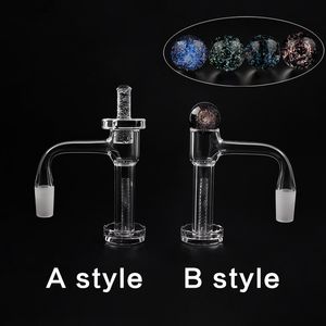 Accessori per fumatori a saldatura completa Bordo smussato Fondo 4mm Terp Slurper Banger al quarzo con pilastro di quarzo cavo 10mm 14mm 18mm 20mmOD per pipe ad acqua Dab Rigs