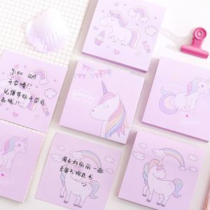 Notes 10 Pcs Note Book4 pcs gel ink pens Girl Heart Unicorn Sticky Notes 3x3 Inches Self-Stick Pads Easy To Post for Home Office 230703