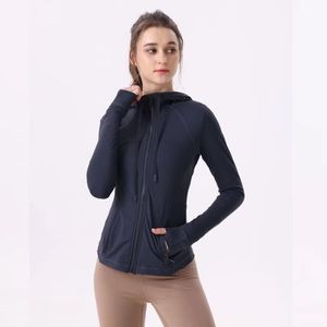 2024LU LU LEMEN Samma yogalär Definiera kvinnor Sport Slim Fashion Temperament Jacket Woolen Hooded Fitness Hoodie