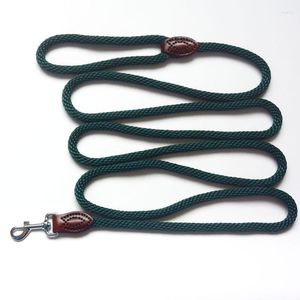 Coleiras de couro de náilon coleiras de couro de rastreamento longa corda redonda para treinamento de caminhada ao ar livre para cães de médio porte 2M/3M/5M