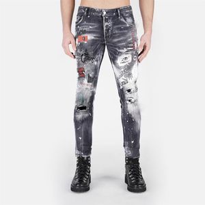 DSQ Phantom Jeans Men Men Men Mens Mens Luxury Designer Skinny Ruped Cool Guy Casal Hole Denim Fash