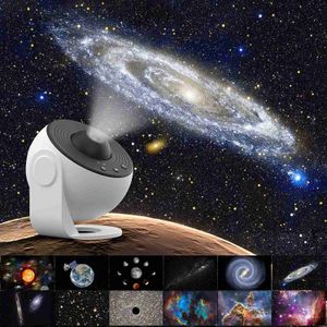 Lampor 12 skivor Galaxy Nattljus Planetarium Stjärnprojektor HD-bildprojektion LED-bordslampa för hem sovrum Barnrumsinredning HKD230704