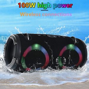 Portable Speakers 100W high power wireless TWS subwoofer portable waterproof card speaker RGB colorful rotating flashing light bluetooth speaker 230703