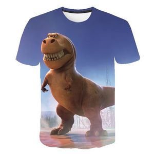 Nova camiseta masculina de verão com impressão 3D, dinossauro fofo, manga curta, roupa casual