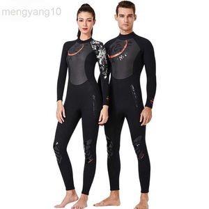 Fatos de mergulho Fatos de mergulho Fatos de mergulho de neoprene térmico de 1,5 mm manga longa para homens e mulheres Fatos de mergulho para mergulho completo Zip HKD230704