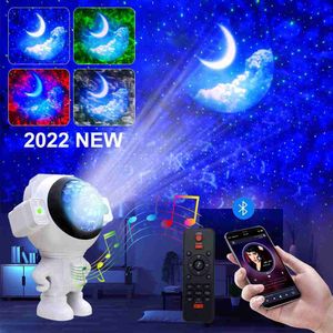 Ljus NEW2022 Astronaut Stjärnhimmel Galaxy Stars Projektor Nattljus LED-lampa för sovrumsinredning Dekorativa nattlampor HKD230704