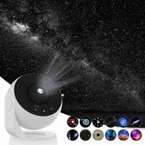 Ljus NYHET 13 i 1 Planetarium Galaxy Starry Sky Projektor Nattljus HD Star Aurora Projektionslampa för barn Sovrum Hem Party Inredning HKD230704