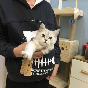 Transportadora andando roupas de gato pode segurar roupas mágicas do gato cão saindo roupas para animais de estimação gato saco portátil camisola de manga longa