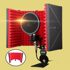Microphones Studio Microphone Shield for Recording Broadcast Foldable Foam Isolation Shield Recording Studio Living Equipment