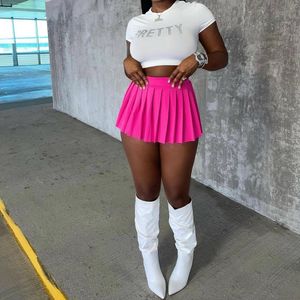 Skirts Women Kawaii Mini Skirt High Waist A-line Student Pleated Short Skirts Women Y2k Clothes Summer Solid Sexy Mini Skirt for Girls 230703