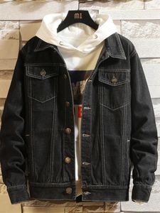 Giacche da uomo Giacca di jeans Boutique Cappotto Moda Nero Solido Autunno Cotone Primavera Blu Uomo Casual Colore 2023