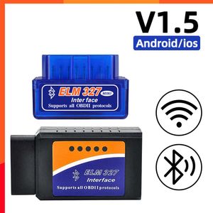 Upgrade OBD2 Autoscanner Mini ELM327 Diagnoseadapter Tester Drahtloses WIFI Bluetooth Autodiagnosewerkzeug Codeleser für Android IOS