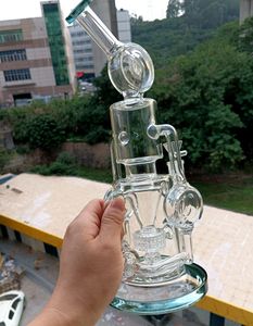 Water Bongs Hookahs Recycler Oil Rigs Colorful Base Mouthpiece with Green Rim Shower Head Percolators