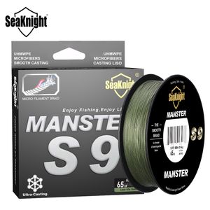 Örgü Hat Seak Gecesi Marka S9 Monster Manster Serisi 300m 500m PE 9 Strand Ters Spiral Teknoloji Çok Filament Balıkçılık 20 100lb 230704