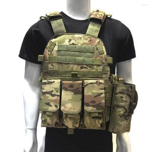 Hunting Jackets Nylon Plate Carrier Vest Multi-Functional Camouflage Molle Webbed Gear Adjustable Combat Equipment For Camping Travel Sport