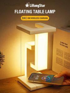 Lampor LED-upphängd antigravitations-nattlampa med 10W trådlös laddare Skrivbordslampa Dimbar för sängbord Skrivbordsdekoration Presenter HKD230704