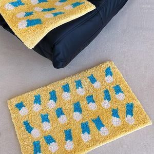 Carpets Home Geometric Tufting Bath Mat Soft Bedroom Carpet Living Room Pad Anti-slip Hallway Rug Table Nursery Decoration