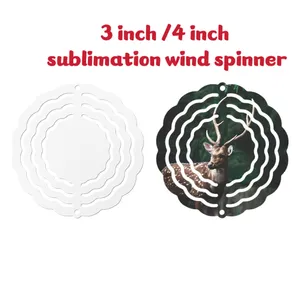 3inch süblimasyon alüminyum rüzgar spinner 4 inç süblimasyon rüzgar spinner çift taraflı ısı transfer baskısı alüminyum plaka ev Noel dekorasyonları