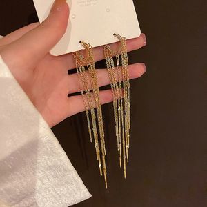 Dangle Chandelier Fashion Long Tassel Crystal Earrings for Women Exaggerated Temperament Star Hoop Earring Korean Style Hanging Jewelry Gifts 230703