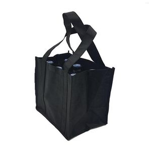 Embalagem para presente dobrável para festa para churrasco à prova d'água portátil resistente a rasgos bolsa para garrafa de vinho fácil de limpar com alça de transporte para viagem resuable piquenique