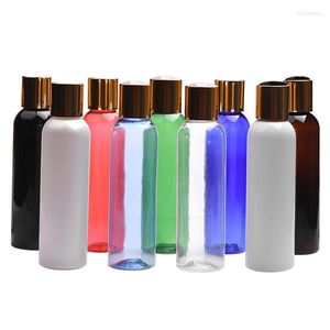 Storage Bottles 50pcs 150ml Plastic Cosmetic With Gold Aluminum Disc Caps Body Lotion Shampoo Shower Gel Oil PET Refillable