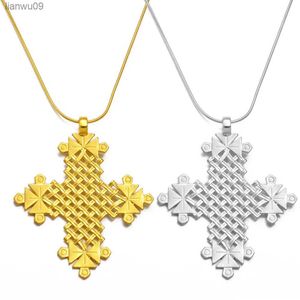 Anniyo Ethiopian Traditional Ethnic Cross Jewelry Pendant Necklaces Eritrea African Afar Israel Saudi Arabia Ornaments #331206 L230704