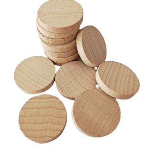 Baskets 10mm50mm Unfinished Wood Slices Round Disc Circle Wood Pieces Wooden Cutouts Ornaments for Wood Slices Diy Crafts Decorations