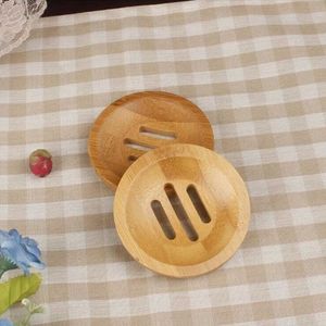 Creative Home Garden Round Mini Soap Dish Holder Environmental Protection Natural Bamboo Soaps Holders Minijabon Mini Jabon RedondoMini Jabon Redondo