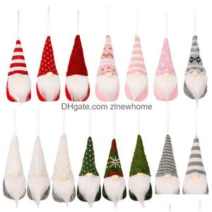 Decorações de Natal Árvore de Pelúcia Gnomo Boneca Pendente Ornamento Pendurado Ano Novo Suprimentos para Festas Decoração de Casa Xbjk2108 Drop Delivery Garde Dhxgz