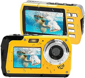 Conectores Câmeras subaquáticas de 2,7k Câmera filmadora à prova d'água de 48mp Tela dupla Tft Displays Gravador de vídeo Câmera digital com lanterna