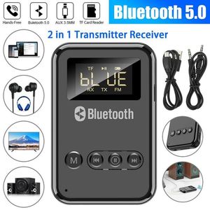 Connectors USB Bluetooth 5.0 Sändarmottagare A2DP AUX 3,5 mm RCA Jack USB Wireless Adapter Support TF Card FM Output för TV PC Car