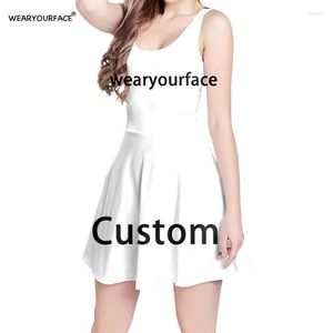 Casual Dresses DIY Custom Summer Skater Dress 3D All Over Printed Customize Sleeveless Brand Clothing For Women Girl