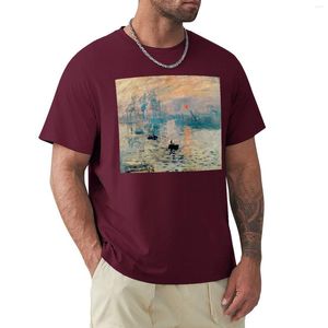 Pólos masculinos Impression Sunrise' | 'Impression Soleil Levant' De Claude Monet Camiseta Oversized Roupas Anime Camisas
