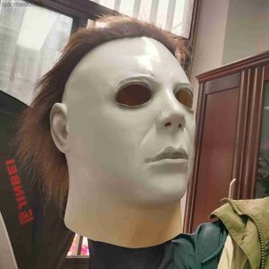 1978 Orijinal Cadılar Bayramı Michael Myers Mask Cosplay Korku Kanlı Killer Demon Lateks Kask Karnavalı Masquerade Parti Kostümü L230704