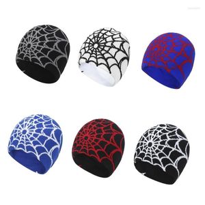 Boinas Gorro De Malha Para Mulheres Adulto Moda Inverno Crochê Padrão Teia De Aranha Esporte Ao Ar Livre Unissex DropShip