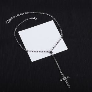 Designer Jewelry Hip Hop Black Gemstone Inlay Diamond Cross Pendant Necklace Mens Women's Thanksgiving Easter Gift HDDG1--020