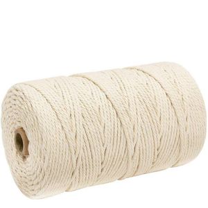 1 Roll Macrame Cotton Cord Diameter 3 mm Cotton Rope for Wall Hanging Craft Art DIY Handmade Dream Catcher Home Decor 0712#264G