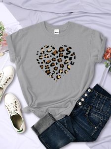 Homens camisetas amor composto de estampas de leopardo tendência feminina casual manga curta rua hip hop tee roupas o pescoço verão mulher tops 230703