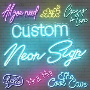 Nachtlichter Benutzerdefinierte Neonzeichen Led Buchstaben Personalisierter Name LED Salon Shop Kinder BF Hotel Business Bar Dropshipping HKD230704