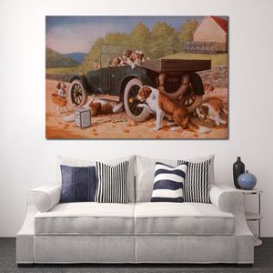 Ten Miles to A Garage Cassius Marcellus Coolidge Painting Handmade Canvas Art Dogs Oil Picture Modern Wall Decor