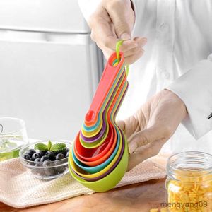 Measuring Tools Colorful Measuring Spoons Set Portable Stackable Measuring Cup Multi Purpose Coffee Sugar Spoon Baking Measuring Tools R230704