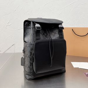 빈티지 클래식 디자이너 백팩 코크 트랙 트래블 컴퓨터 가방 캐주얼 가죽 어깨 남성 팩 벨트 스트랩 합성 고품질 가방 크기 35x26cm