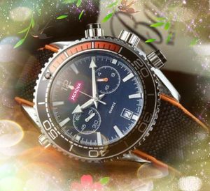 Wszystkie tarcze działają markowe zegarki męskie stoper dwoje oczu w pełni funkcjonalny zegar nylonowy pasek z tkaniny kwarcowy wodoodporny kalendarz gwiazda biznesowy świecący zegarek prezent