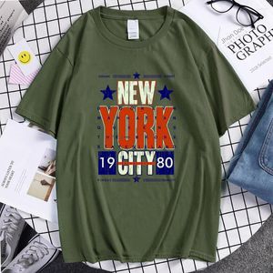 Camisetas masculinas Urban Street York City fundada em 1980 Camisetas masculinas de algodão com decote em O Hip Hop Gráfico Top clássico masculino legal
