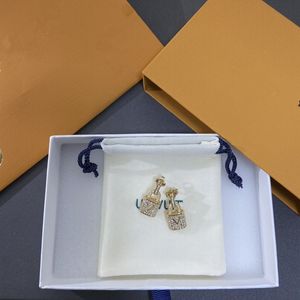 INS Fashion Lock Designer Orecchini a bottone con diamanti placcati in oro 18 carati Borchie da donna Orecchini di lusso per ragazze Festa di nozze Regalo di gioielli di Natale